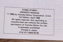 Load image into Gallery viewer, Yamaha ET340 ET 340 L TL OEM Owners Manual LIT-12628-00-84