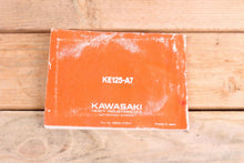 Load image into Gallery viewer, Kawasaki KE125 A7 KE 125 OEM Owners Manual 99920-1078-01